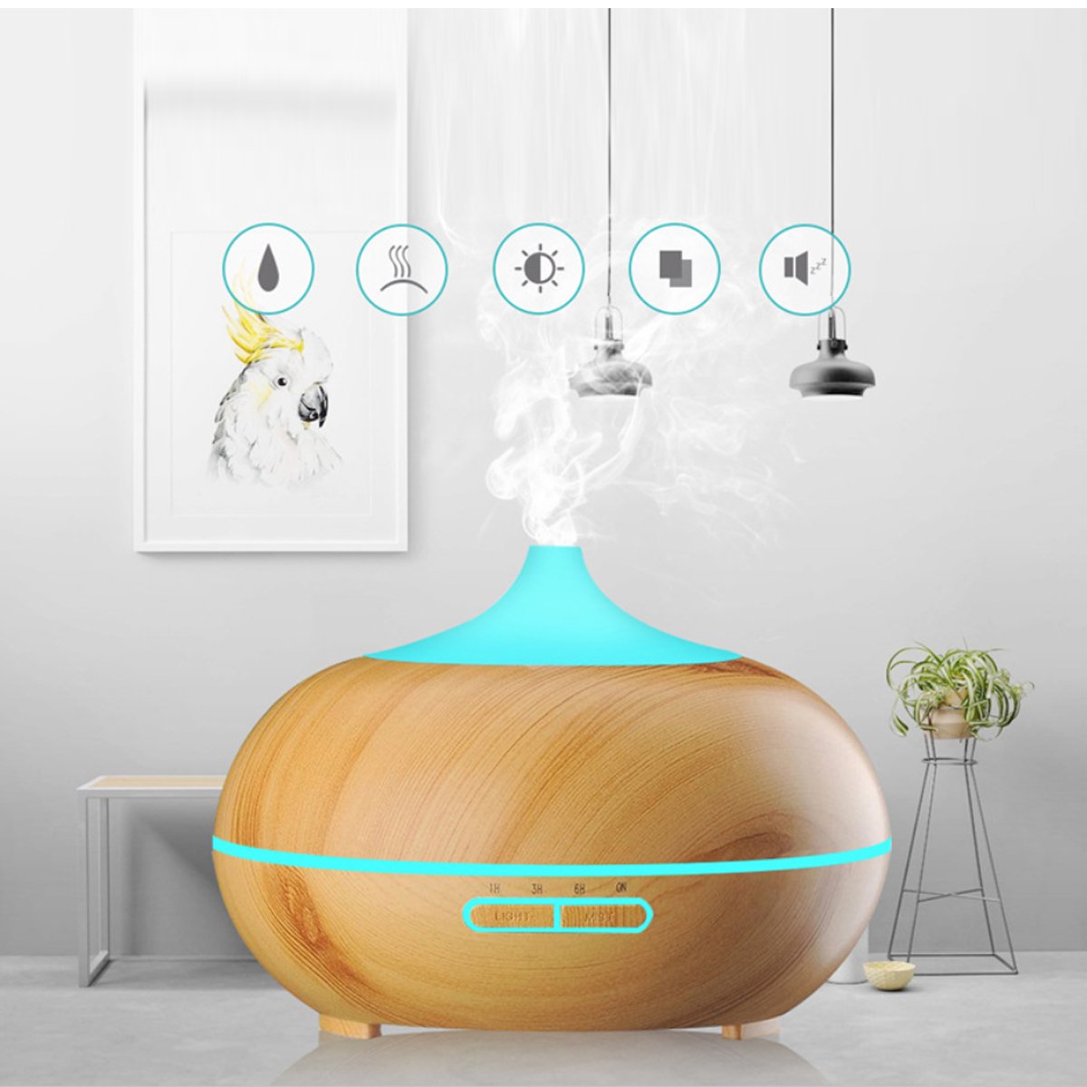 Wood-Grain Essential Oil Diffuser