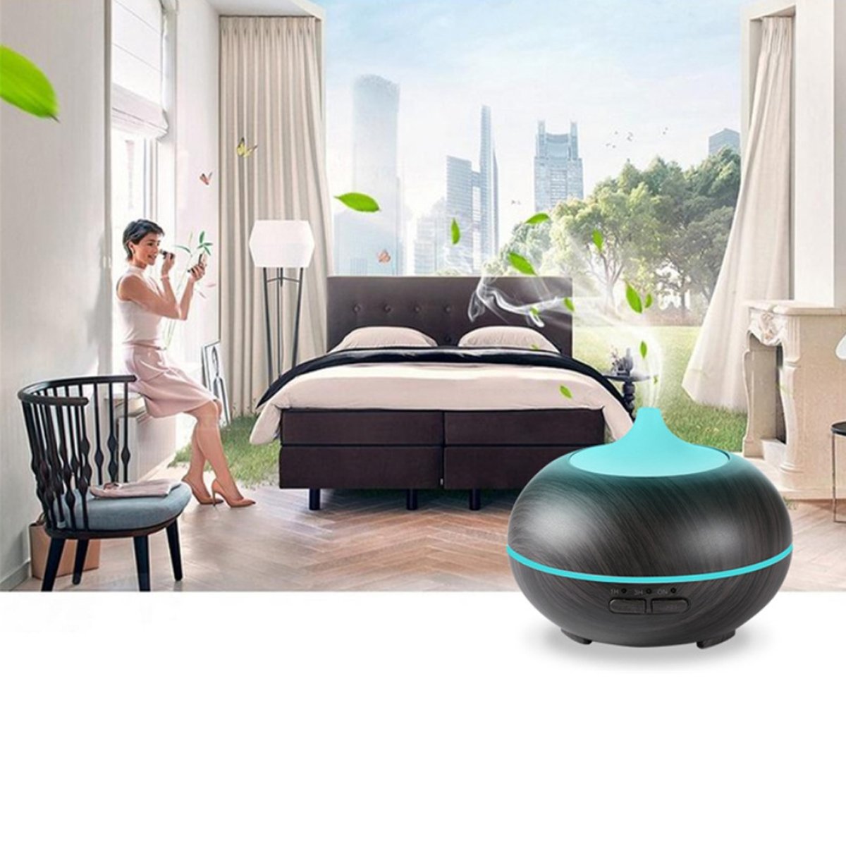 Wood-Grain Essential Oil Diffuser