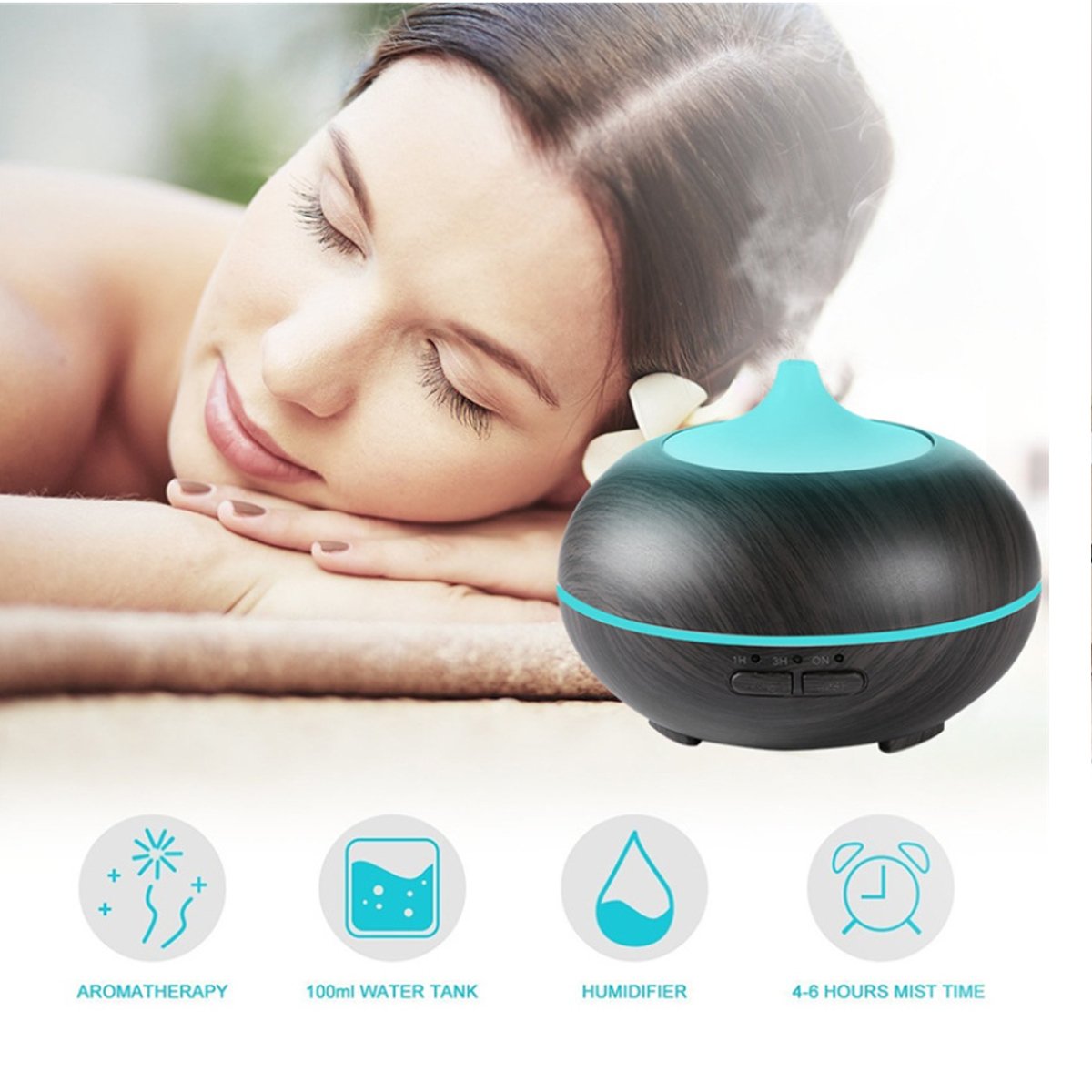 Wood-Grain Essential Oil Diffuser