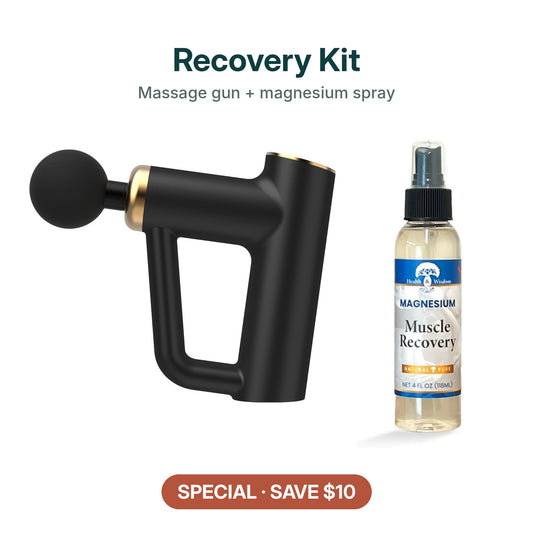 Recovery Kit: massage gun and magnesium muscle recovery spray