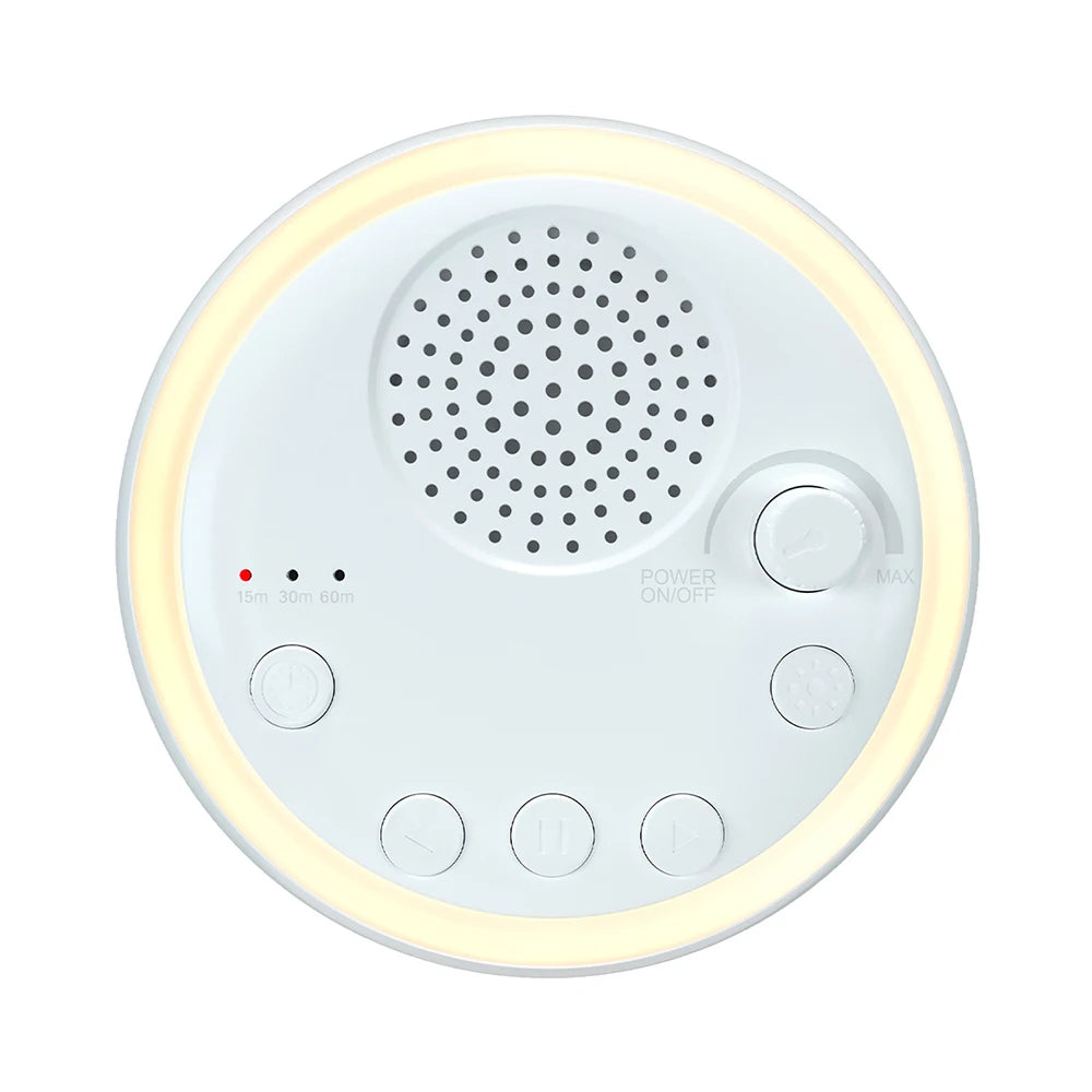 Compact sound machine with 16 calming sounds