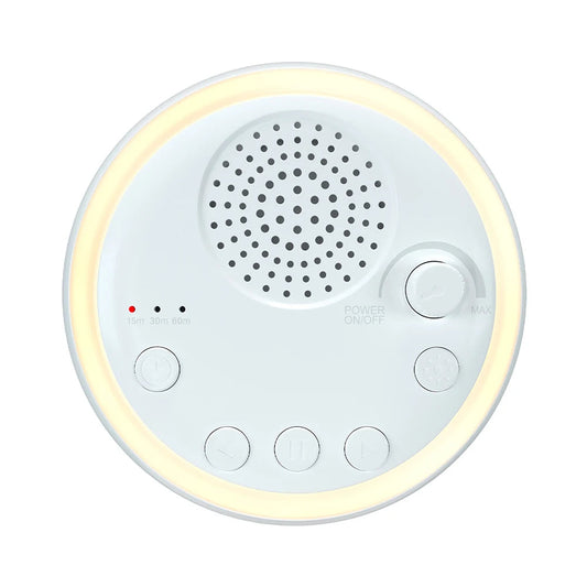 Compact sound machine with 16 calming sounds
