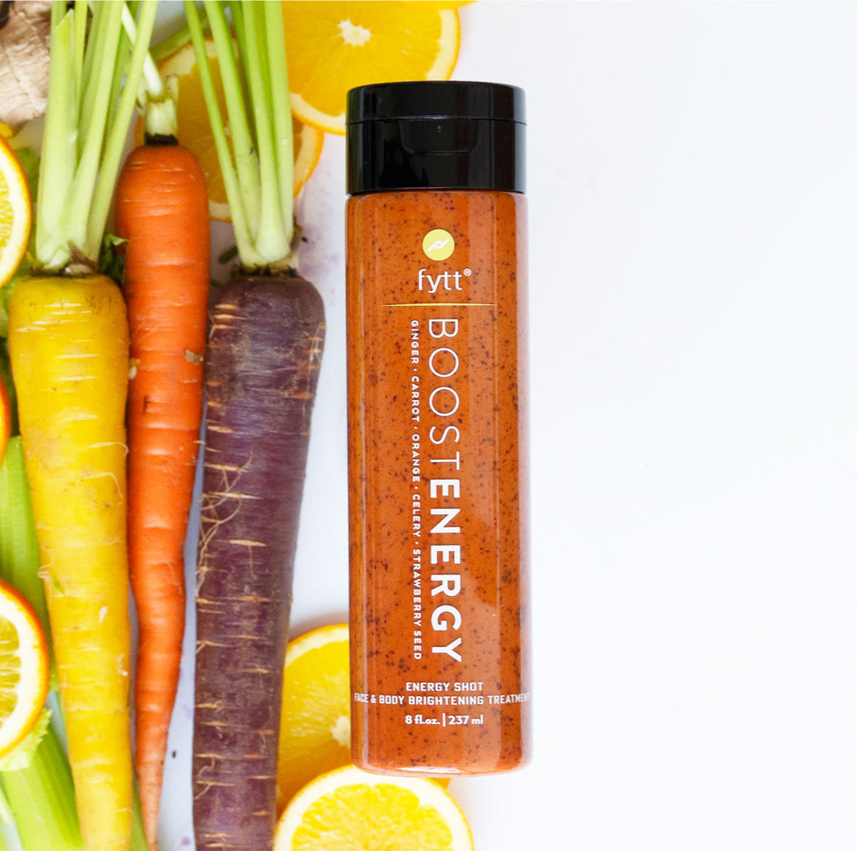 Carrot ginger exfoliating mask bottle